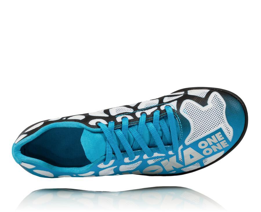 Hoka One One Çivili Koşu Ayakkabısı Erkek Beyaz/Mavi - Rocket X - RI4281039